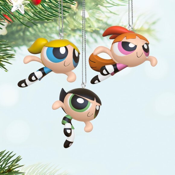 New! Powerpuff Girls Hallmark Keepsake Ornament 2024 Blossom Bubbles Buttercup - Picture 5 of 5
